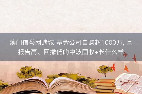 澳门信誉网赌城 基金公司自购超1000万, 且报告高、回撤低的中波固收+长什么样